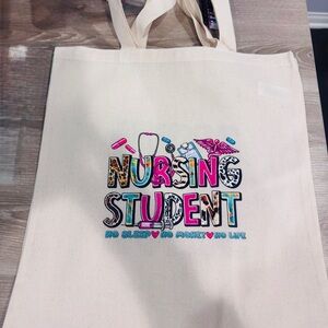 Nursing Student Canvas Tote Bag - Tan